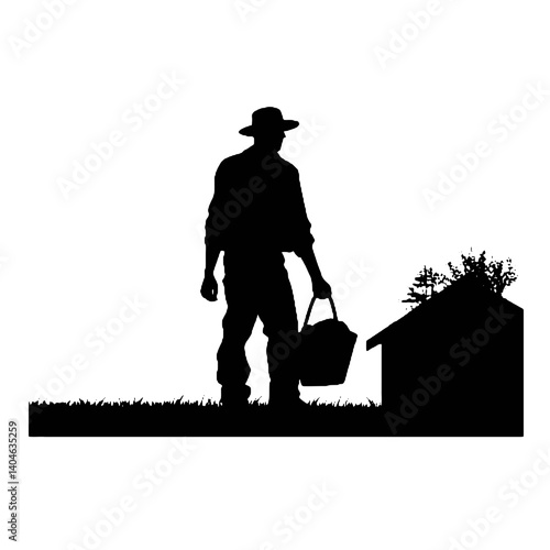 farmer  silhouette