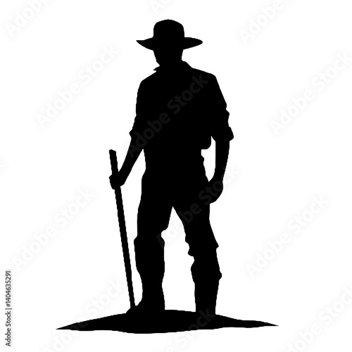 farmer  silhouette