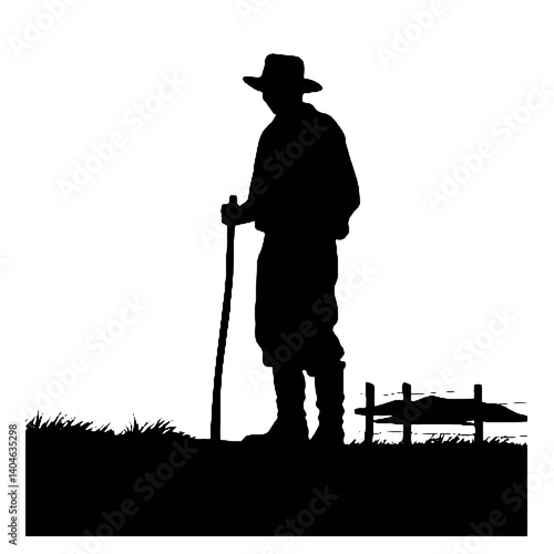 farmer  silhouette