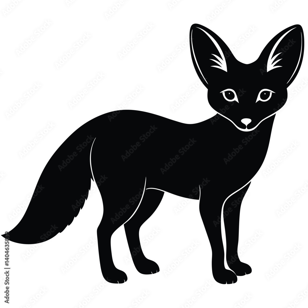 fennec fox vector silhouette single collection fennec fox vector silhouette single collection