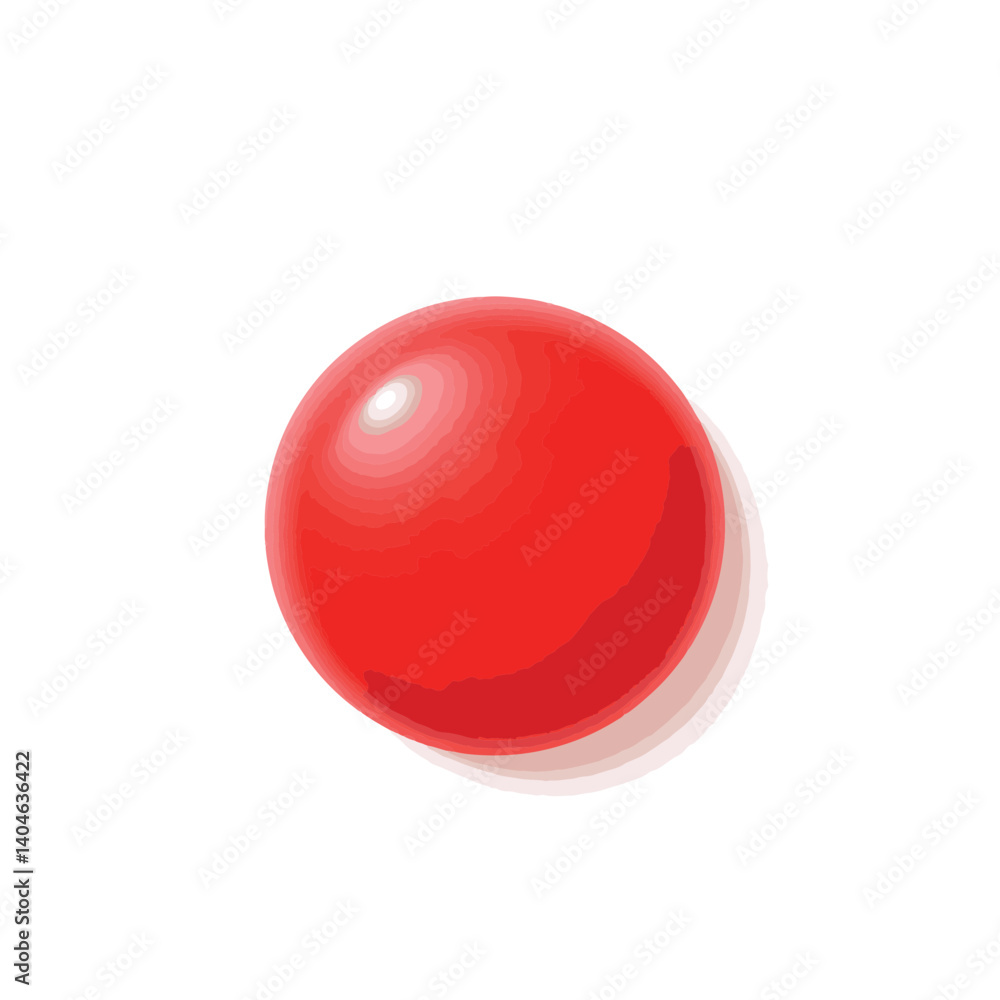 Vibrant red clown nose centered on white background, playful symbolism