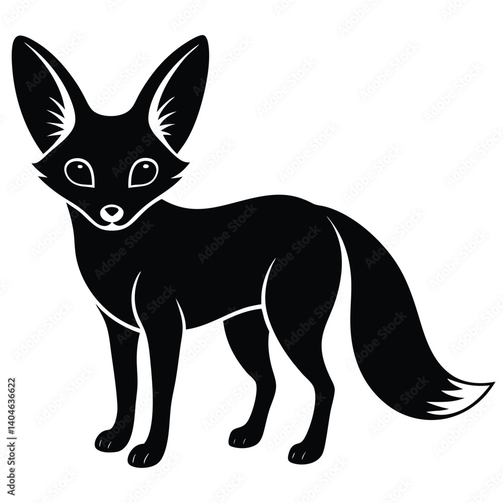 Obraz premium fennec fox vector silhouette single collection