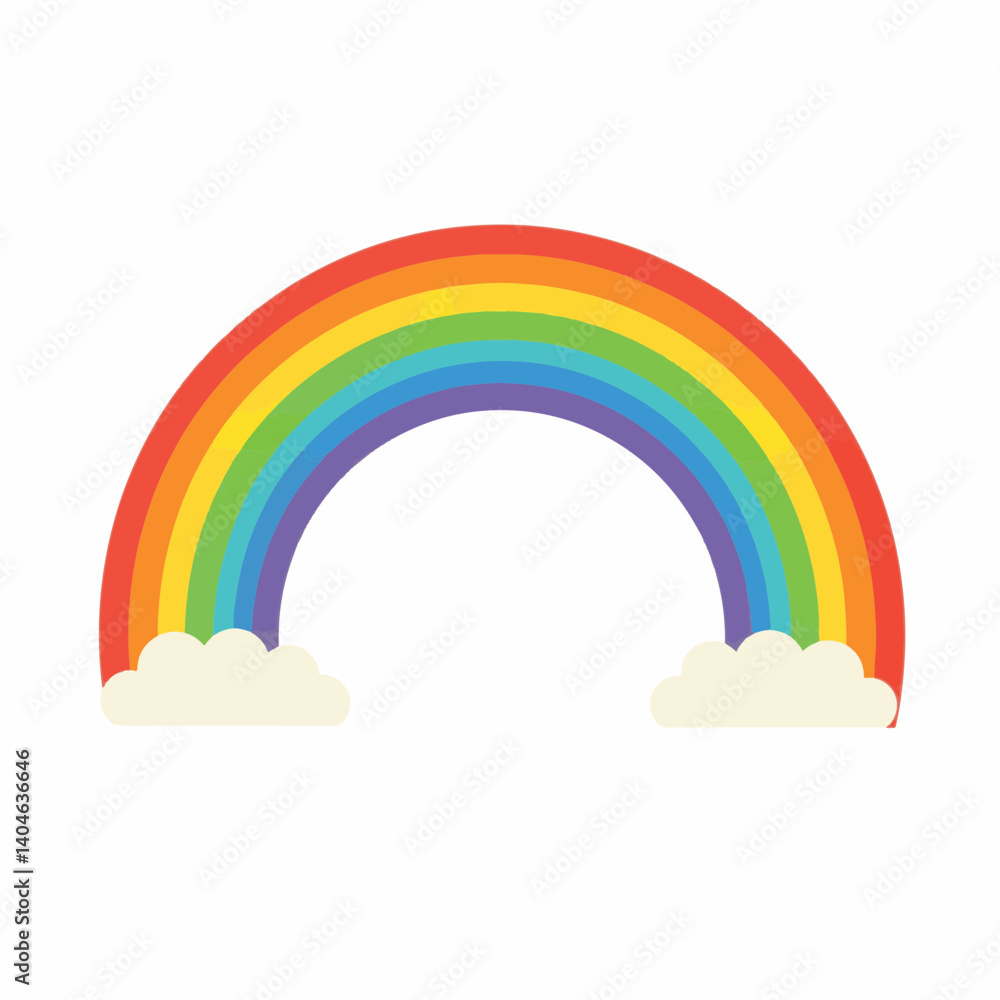 Vivid rainbow arching gracefully across a white background, hope Vivid rainbow arching gracefully across a white background, hope