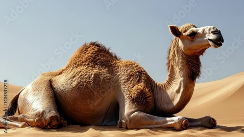 Majestic Dromedary Resting in the Arabian Desert