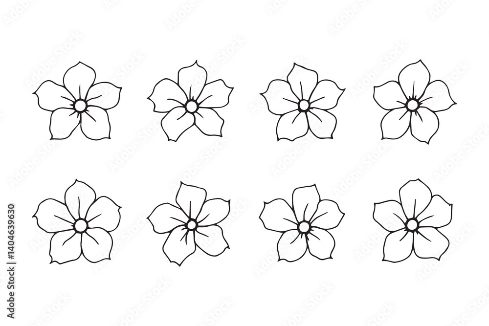Fototapeta premium Mandevilla line art