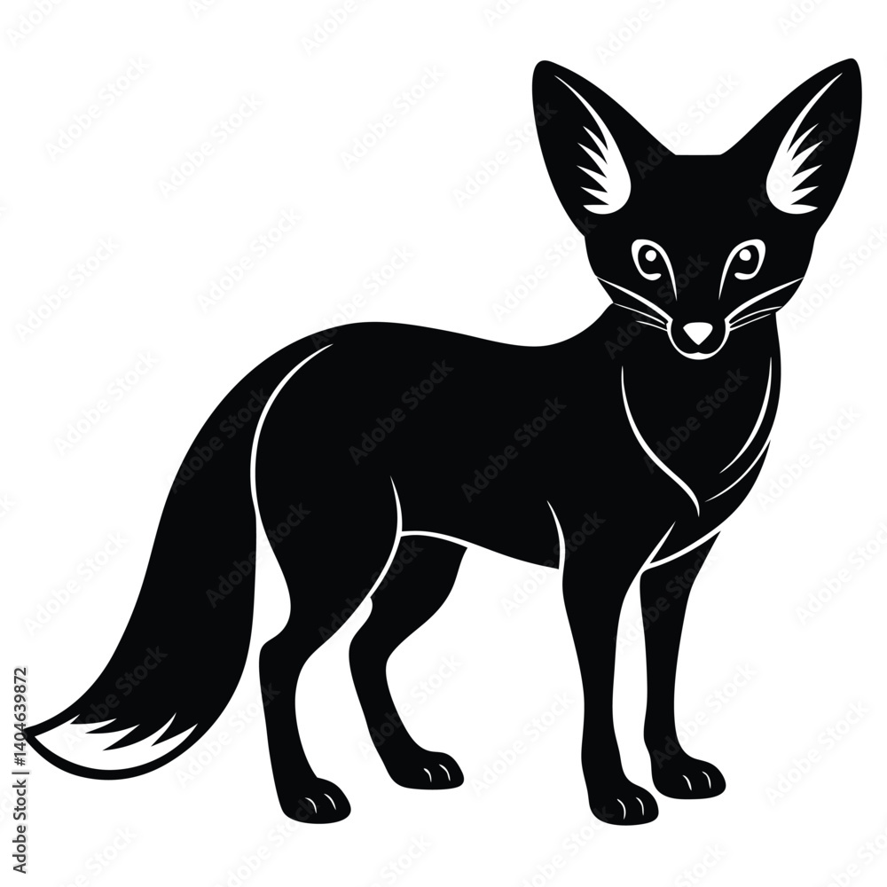 fennec fox vector silhouette single collection fennec fox vector silhouette single collection