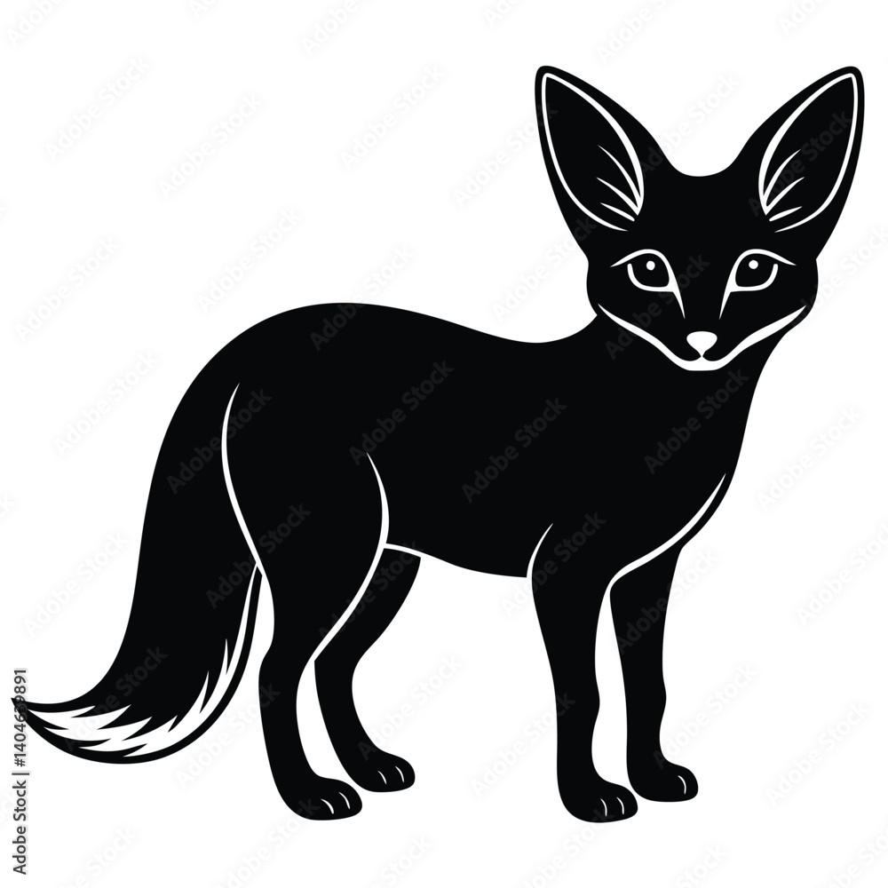 fennec fox vector silhouette single collection fennec fox vector silhouette single collection