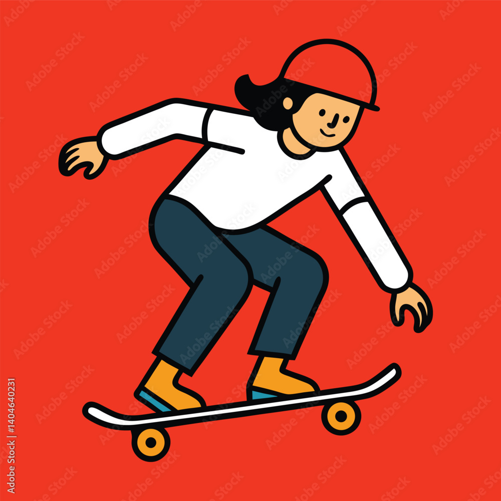 Cute Cartoon Boy on Skateboard Vector – Fun Skating Illustration for Kids Stickers, Shirts & Decor Cute Cartoon Boy on Skateboard Vector – Fun Skating Illustration for Kids Stickers, Shirts & Decor