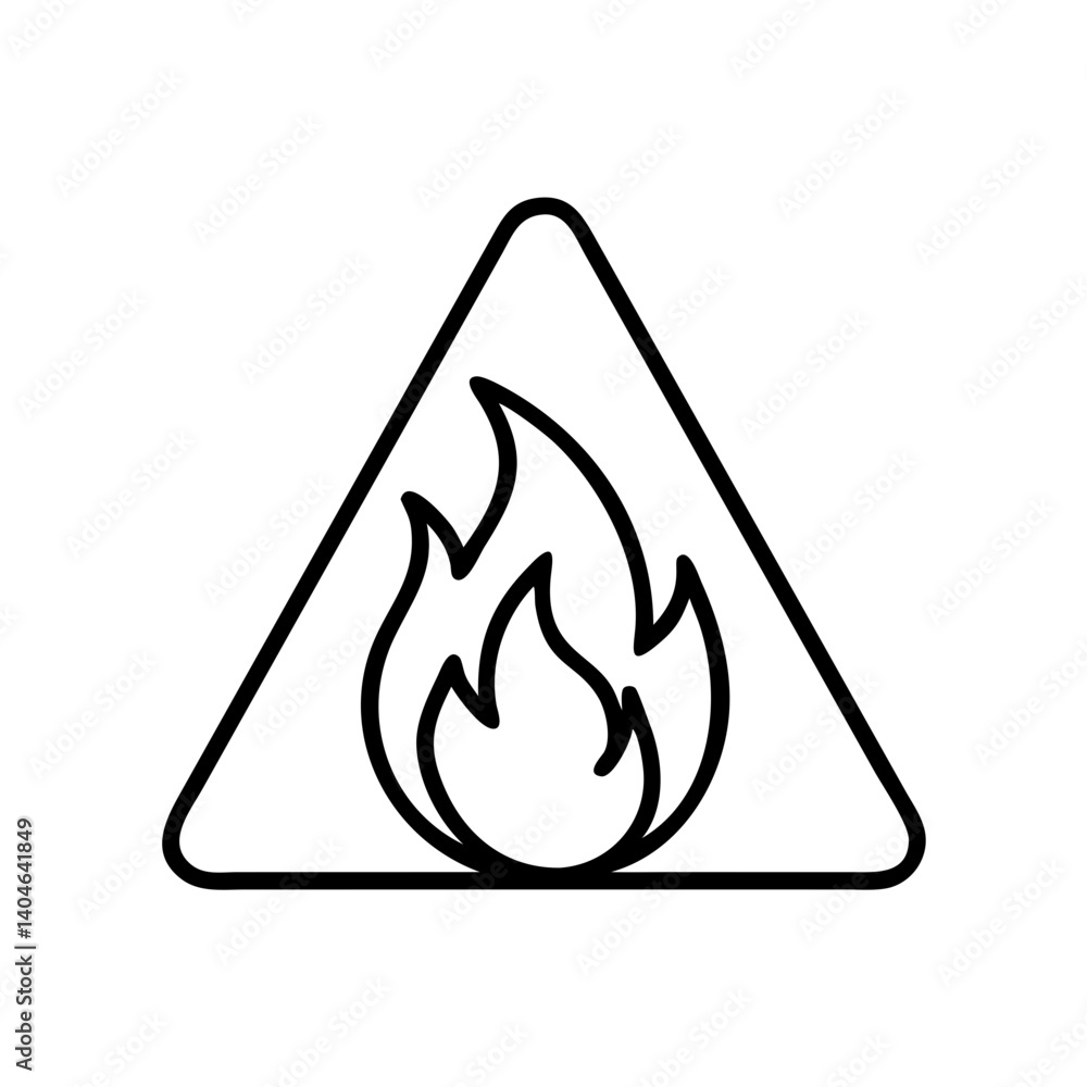 fire hazard icon, black outline, transparent background fire hazard icon, black outline, transparent background