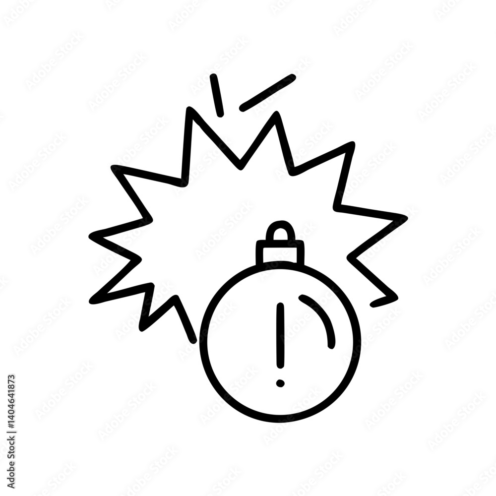 Obraz premium Alarm bell icon symbolizing urgency and alertness, black outline, transparent background