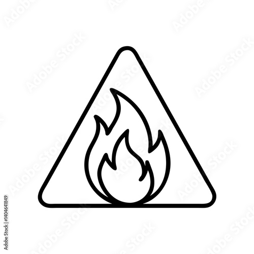 fire hazard icon, black outline, transparent background