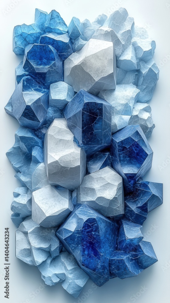 Cluster of Blue and White Crystals Cluster of Blue and White Crystals