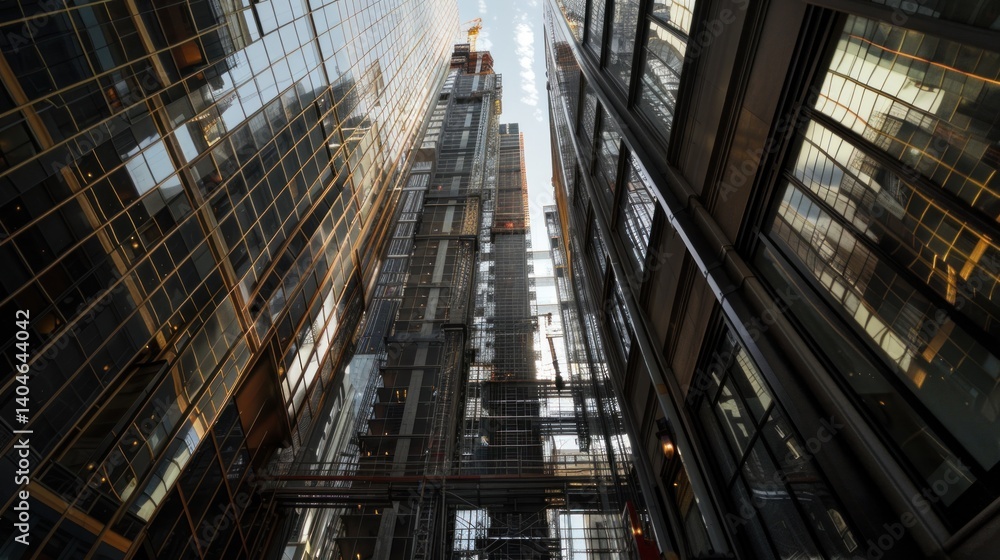Fototapeta premium Modern Cityscape with Glass Buildings