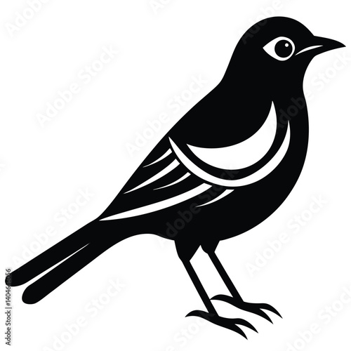 Bohemian waxwing vector silhouette single collection