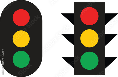 Traffic Light Vector Illustration | Red Yellow Green Signal Icons