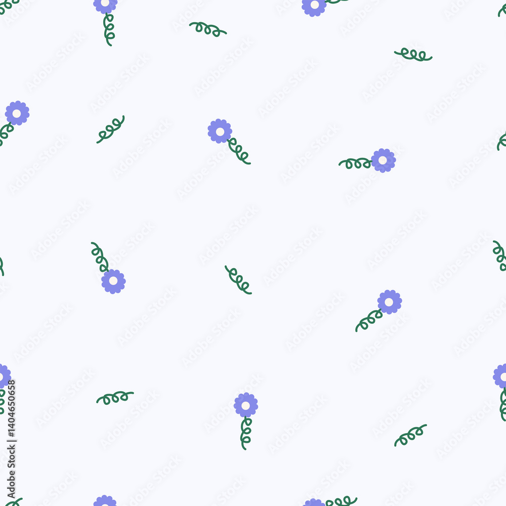Cute floral seamless pattern with flowers and branches. Wildflower vector illustration in spring or summer. Elegant template for fabric, wallpaper, stationery, wrapping, card, and phone cases. Cute floral seamless pattern with flowers and branches. Wildflower vector illustration in spring or summer. Elegant template for fabric, wallpaper, stationery, wrapping, card, and phone cases.