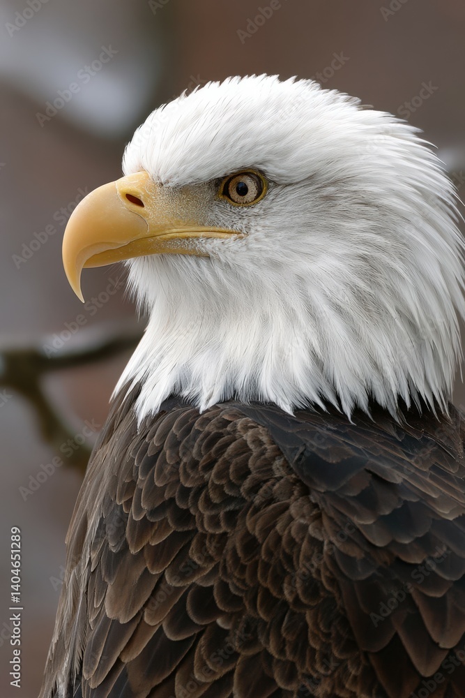 Majestic eagle resting on a branch in nature Majestic eagle resting on a branch in nature