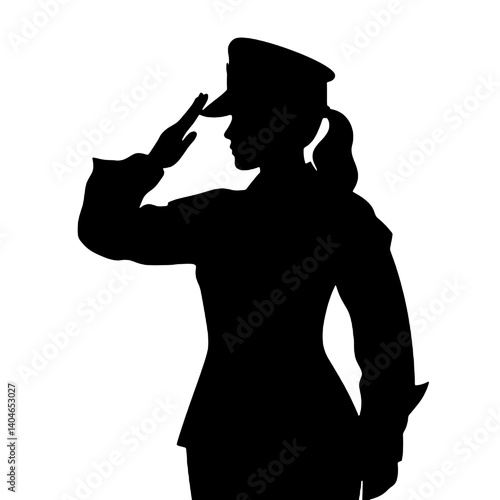 Vector de mujer militar – ilustración de silueta femenina armada