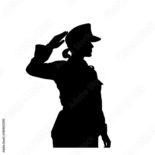 Vector de mujer militar – ilustración de silueta femenina armada