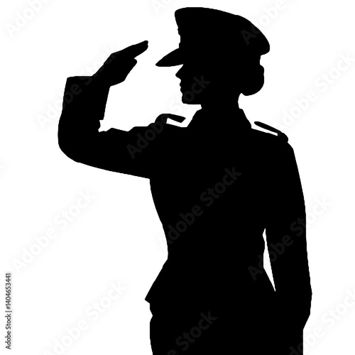 女性兵士のシルエット