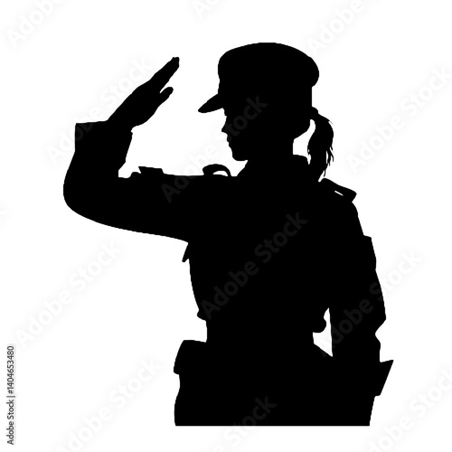女性兵士のシルエット