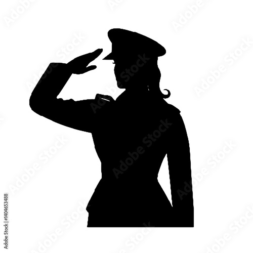 女性兵士のシルエット