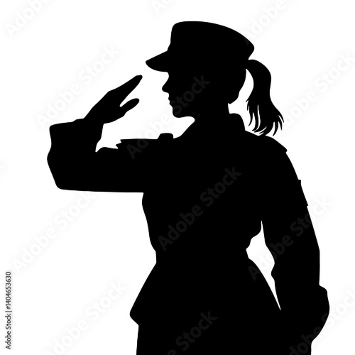 女性兵士のシルエット