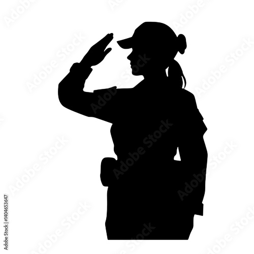 女性兵士のシルエット