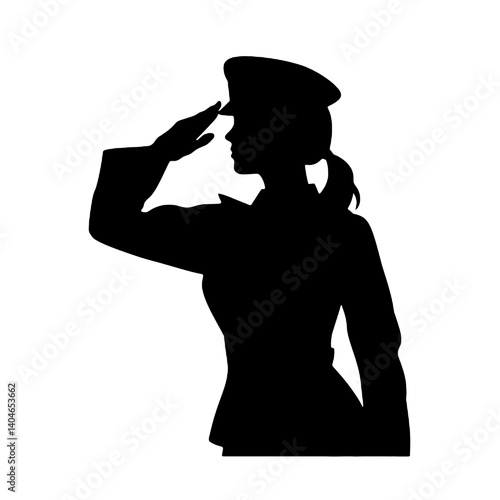 女性兵士のシルエット
