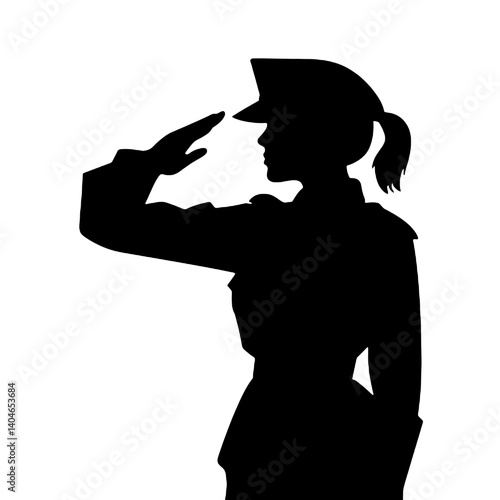 女性兵士のシルエット