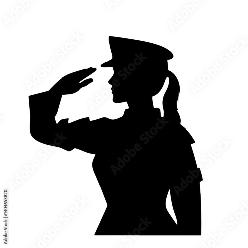 女性兵士のシルエット