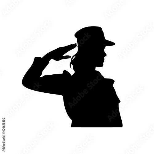 女性兵士のシルエット