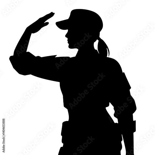 女性兵士のシルエット