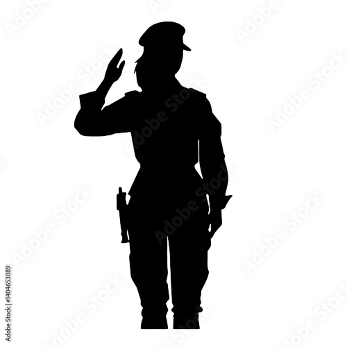 女性兵士のシルエット