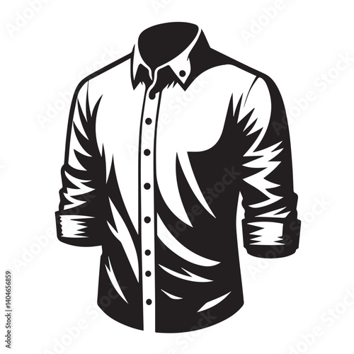 Shirt Silhouette black and white vector icon