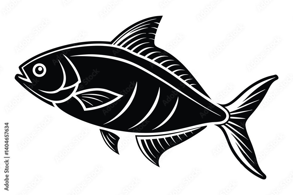 Fish vector silhouette isolated on a white background Fish vector silhouette isolated on a white background