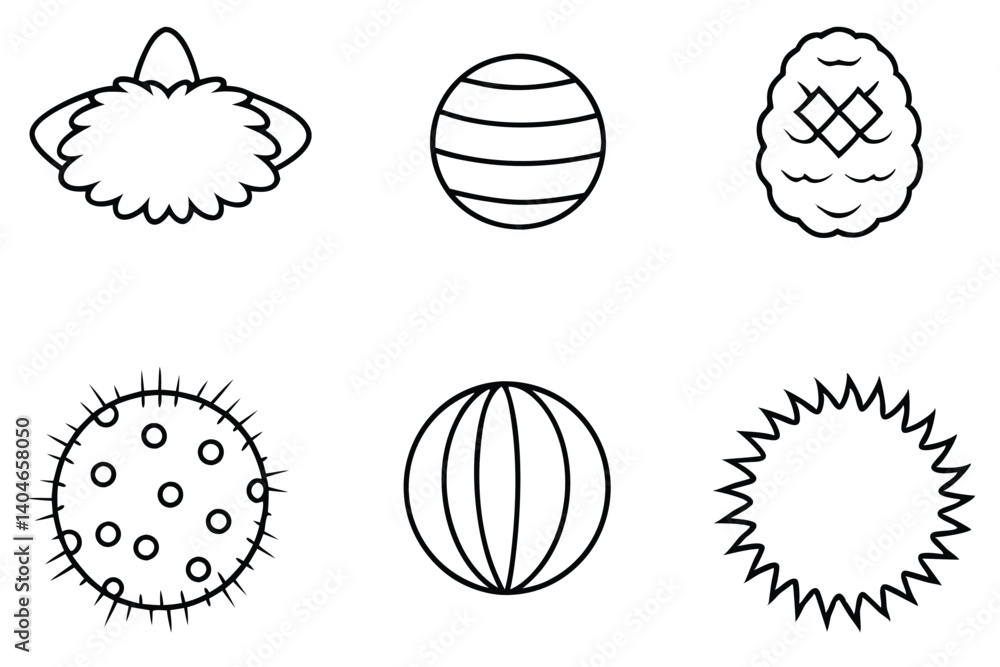 Obraz premium fuzzy line art style with geometric patterns and details.