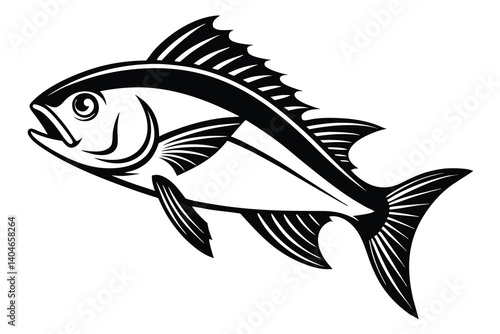 Fish vector silhouette isolated on a white background