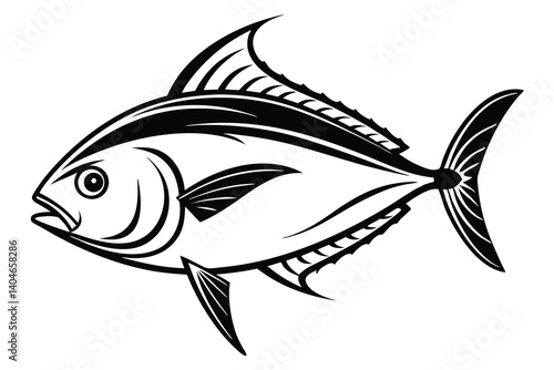 Fish vector silhouette isolated on a white background