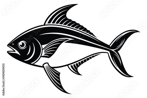 Fish vector silhouette isolated on a white background