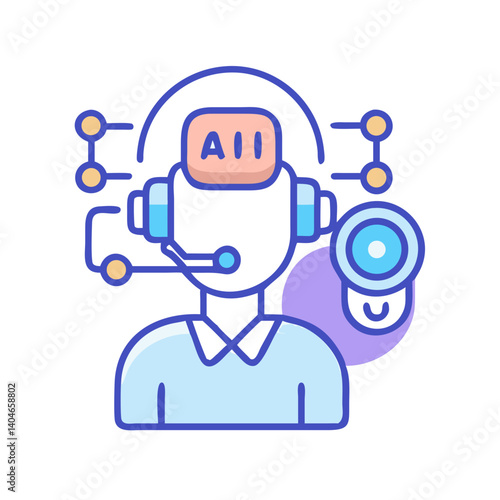 AI Intelligent Agent Agentic AI Icon Set – Cognitive Automation, Virtual Assistant, and Smart Technology Symbols