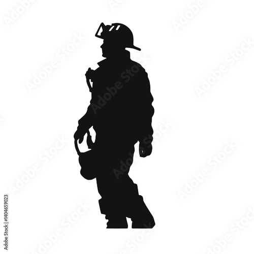 Silhouette de pompier isolée - illustration vectorielle