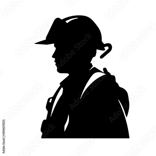 Silhouette de pompier isolée - illustration vectorielle