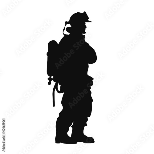 Silhouette de pompier isolée - illustration vectorielle