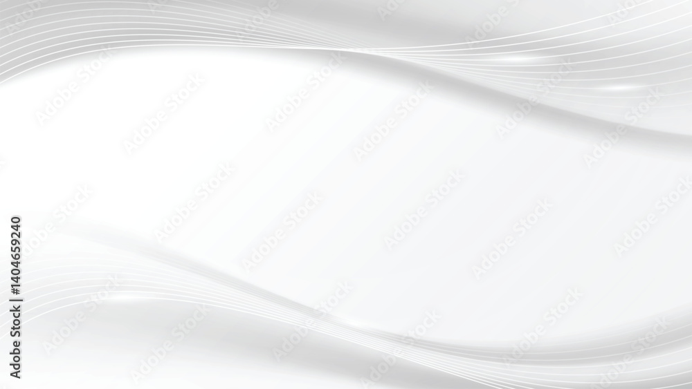 Obraz premium white luxury background abstract wave shape business banner premium style