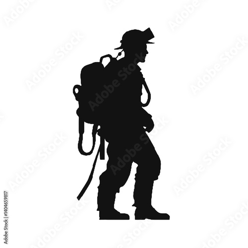 Fire man silhouette vector illustration