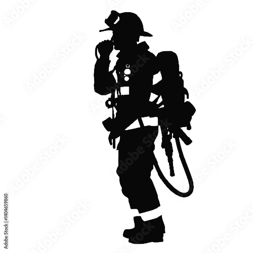 Fire man silhouette vector illustration