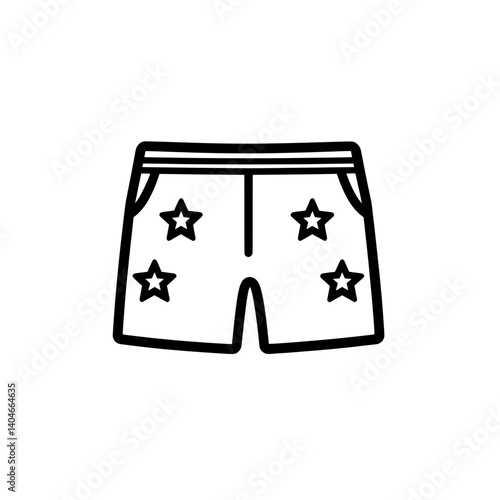 Star-printed shorts icon representing summer casualwear and trendy youth fashion