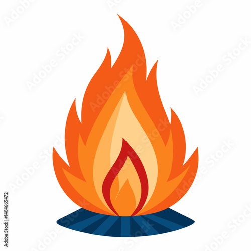Camp fire icon vector flame camping outdoor bonfire wood adventure wilderness hiking 2 