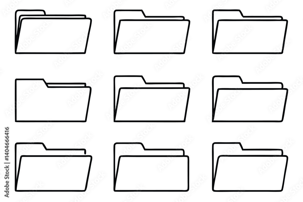 Fototapeta premium folders line art modern workspace file holder designs